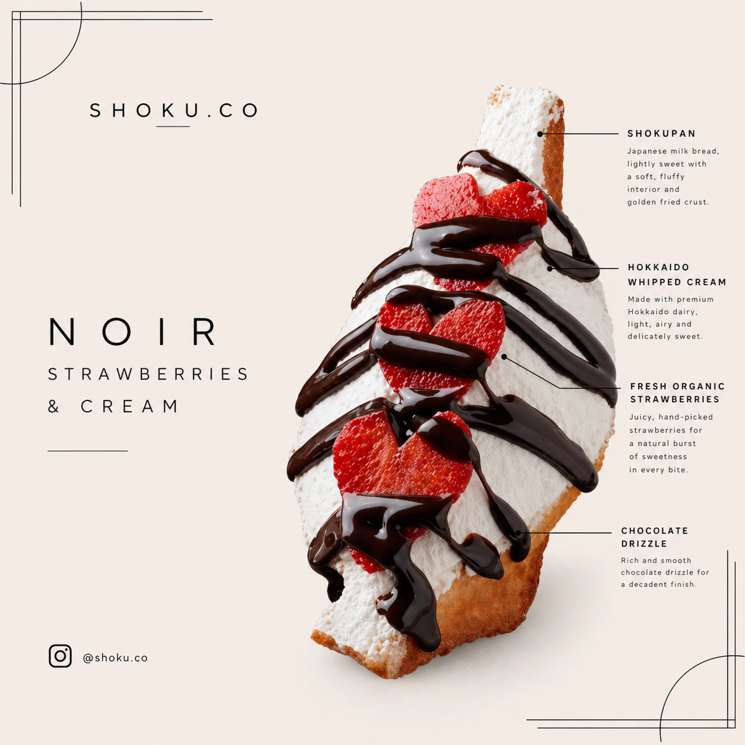Noir Strawberries and Cream sando